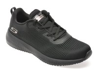 Pantofi sport SKECHERS negri, SKECHERS SQUAD, din material textil - 1