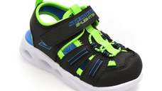 Pantofi sport SKECHERS negri, SOLA GLOW SANDAL, din piele ecologica