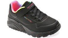 Pantofi sport SKECHERS negri, UNO LITE, din piele ecologica