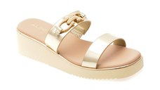 Papuci ALDO aurii, MARREN 741, din piele ecologica