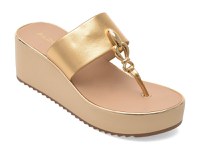 Papuci ALDO aurii, PENELOPY 711, din piele ecologica - 1