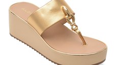 Papuci ALDO aurii, PENELOPY 711, din piele ecologica