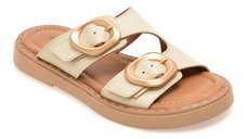 Papuci bej GOLD DEER 22104 din piele naturala pentru dama