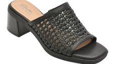Papuci CLARKS negri, JAYLAN SLIDE, din piele ecologica