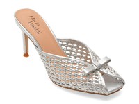 Papuci eleganti FLAVIA PASSINI argintii, HZY77, din piele ecologica - 1