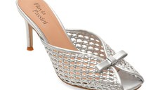 Papuci eleganti FLAVIA PASSINI argintii, HZY77, din piele ecologica