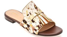 Papuci EPICA albi, 32523, din piele naturala