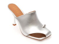 Papuci EPICA argintii, 62L, din piele naturala - 1