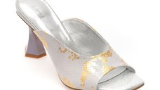 Papuci EPICA gri, 3L595, din piele naturala