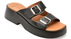 Papuci FLAVIA PASSINI negri, 13215, din piele naturala