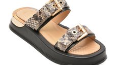 Papuci GOLD DEER negri, 458Y026, din piele naturala
