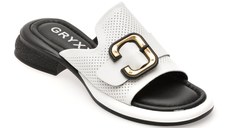 Papuci GRYXX albi, 1181197, din piele naturala