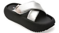 Papuci GRYXX argintii, L8211, din piele ecologica