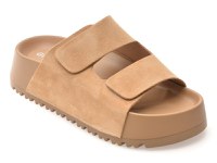 Papuci GRYXX bej, 33719, din piele intoarsa - 1