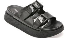 Papuci GRYXX negri, 1350D25, din piele naturala lacuita