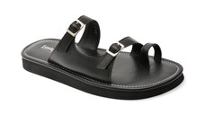 Papuci IMAGE negri, 201511, din piele naturala