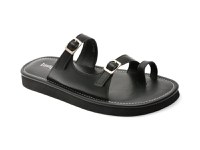 Papuci IMAGE negri, 201511, din piele naturala - 1