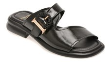 Papuci negri GOLD DEER 22040 din piele naturala lacuita pentru confort si eleganta