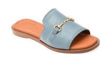 Papuci OZIYS albastri, 2024, din piele naturala