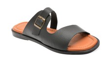 Papuci OZIYS negri, 151, din piele naturala