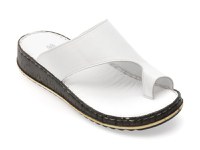 Papuci SHOOZY albi, EV2849, din piele naturala - 1
