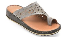 Papuci SHOOZY gri, EV28491, din piele naturala