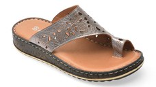 Papuci SHOOZY gri, EV28491, din piele naturala