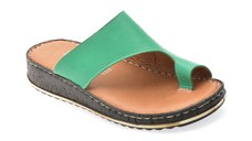 Papuci SHOOZY verzi, EV2849, din piele naturala