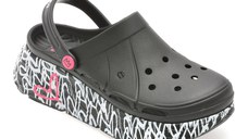 Papuci SKECHERS negri, MAX CUSHIONING FOAMIES, din pvc