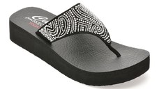 Papuci SKECHERS negri, VINYASA, din piele ecologica