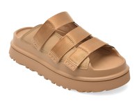 Papuci UGG maro, GOLDENGLOW SLIDE, din piele ecologica - 1