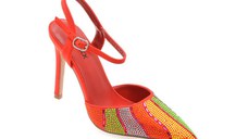 Saboti eleganti GRYXX rosii, 5267, din material textil