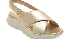Sandale CLARKS aurii, DASH LITE WISH, din piele naturala