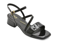 Sandale CLARKS negre, SERINA 35 STRAP, din piele naturala lacuita - 1