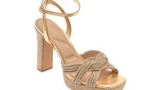 Sandale elegante ALDO aurii, SHIMMA 711, din piele ecologica