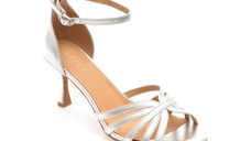 Sandale elegante EPICA argintii, 4H950, din piele naturala