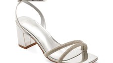 Sandale elegante EPICA argintii, 967, din piele ecologica lacuita