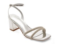 Sandale elegante EPICA argintii, 967, din piele ecologica lacuita - 1