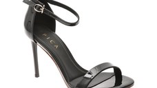 Sandale elegante EPICA negre, 551, din piele ecologica lacuite