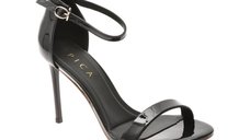 Sandale elegante EPICA negre, 551, din piele ecologica lacuite