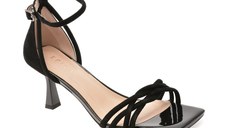 Sandale elegante EPICA negre, 5KL740, din piele intoarsa