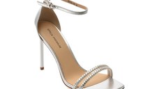 Sandale elegante EPICA PREMIUM argintii, 20136, din piele naturala