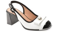 Sandale EPICA alb-negru, 6020232, din piele naturala lacuita