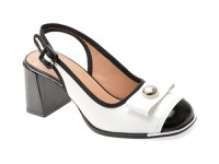 Sandale EPICA alb-negru, 6020232, din piele naturala lacuita - 1