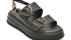 Sandale EPICA negre, L202, din piele naturala