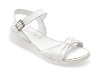 Sandale EVIDA albe, EVP104, din piele naturala - 1