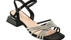 Sandale FLAVIA PASSINI negre, V1575, din piele intoarsa