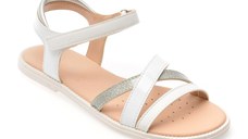 Sandale GEOX albe, J5235D, din piele ecologica