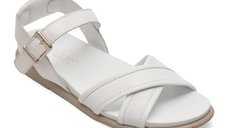 Sandale GOLD DEER albe, 21929, din piele naturala