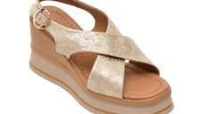 Sandale GOLD DEER aurii, 22087, din piele naturala